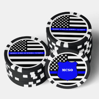 Lot De Jeton De Poker Pièce Défi [Ligne Bleue Mince]