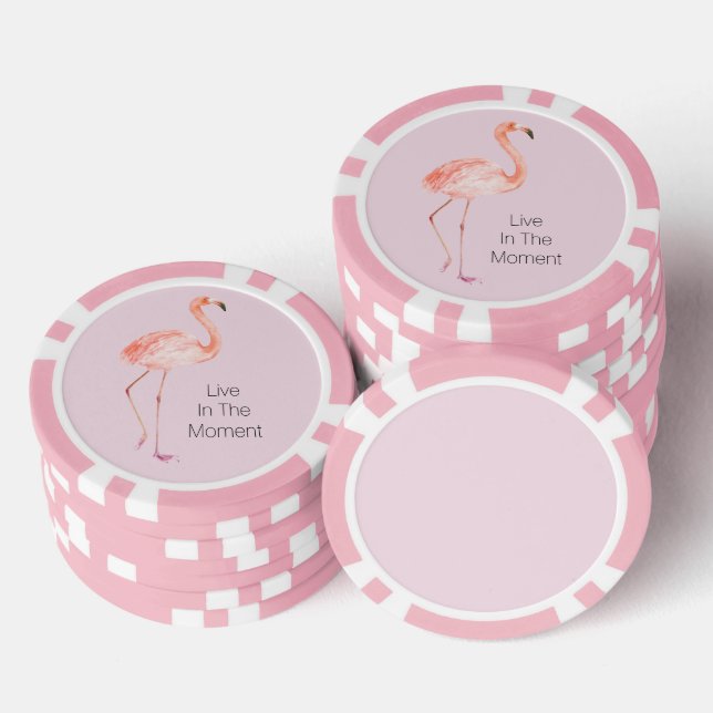 Lot De Jeton De Poker Pink Flamingos Personalized  (Empiler)