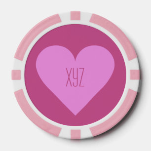 Lot De Jeton De Poker Pink Heart Valentine puces de poker sur mesure