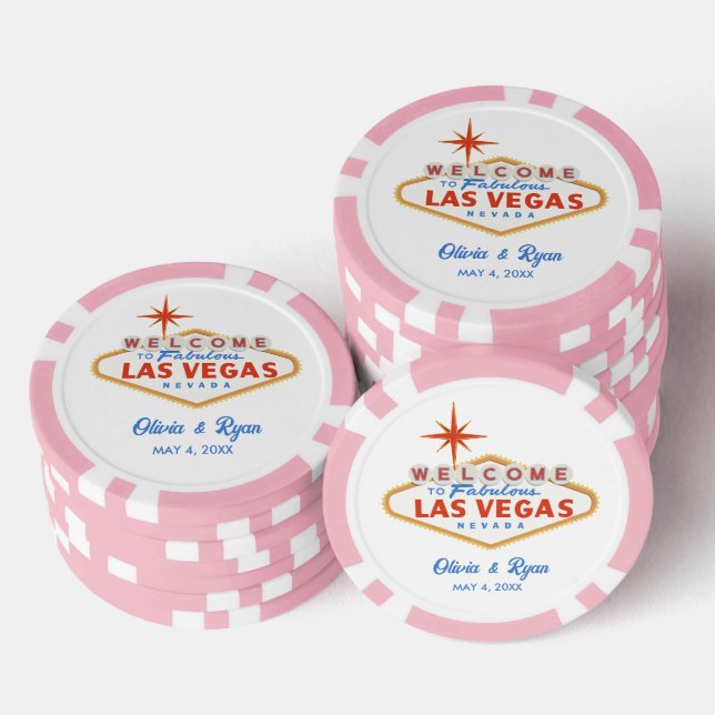 Lot De Jeton De Poker Pink Las Vegas Wedding Favor (Empiler)