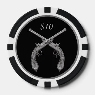 Lot De Jeton De Poker Pistol croisé
