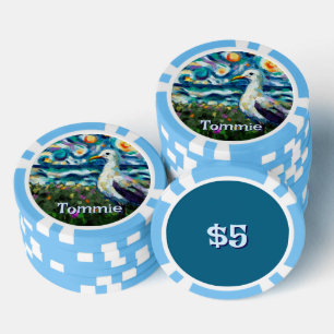 Lot De Jeton De Poker Plage de style Seagull Van Gogh Personnalisée