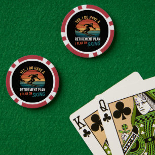 Lot De Jeton De Poker Plan de retraite drôle Ski à la retraite