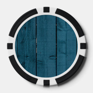 Lot De Jeton De Poker Planches de bois peint en bleu