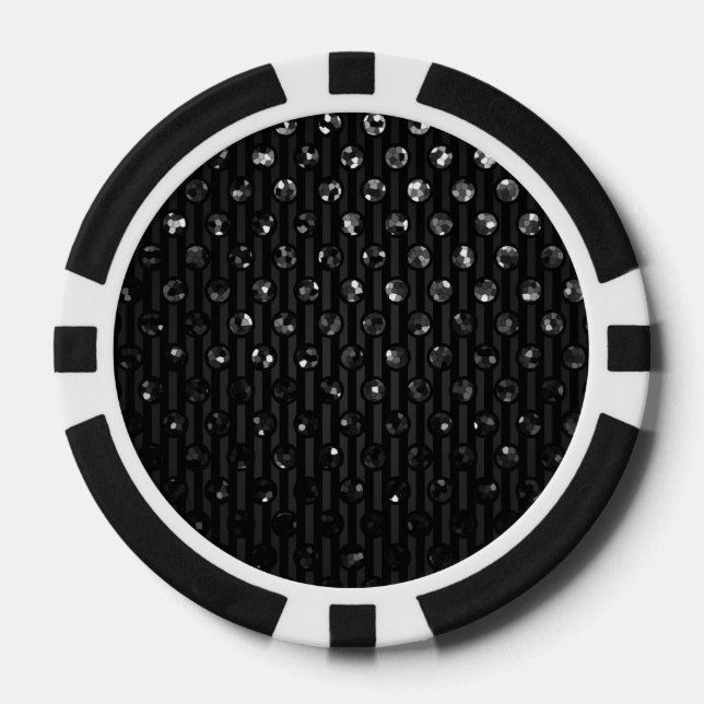 Lot De Jeton De Poker Poker Chip Black Sparkley Bijoux (Recto)