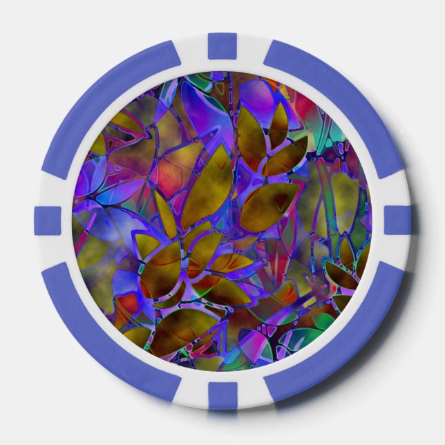 Lot De Jeton De Poker Poker Chip Floral Verre Abstrait (Recto)