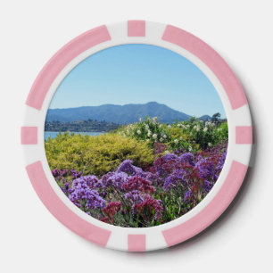 Lot De Jeton De Poker Poker Chip Mt Tamalpais Fleurs violettes