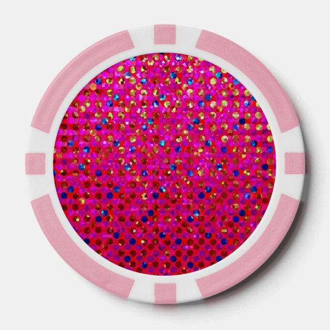 Lot De Jeton De Poker Poker Chip Polka Dot Sparkley Bijoux (Recto)