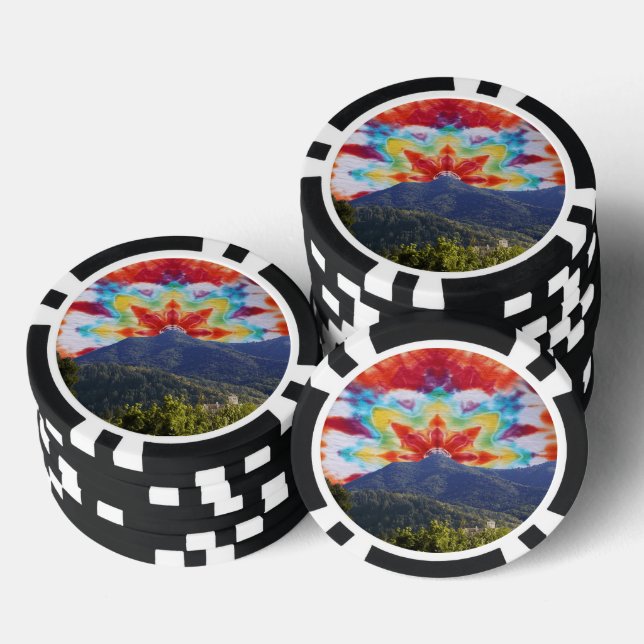 Lot De Jeton De Poker Poker Chip Tie Dye Mt Tamalpais Sky Design (Empiler)