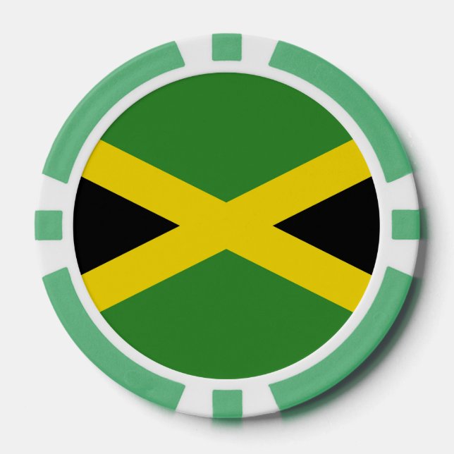 Lot De Jeton De Poker Poker chips avec Drapeau de Jamaïque (Recto)
