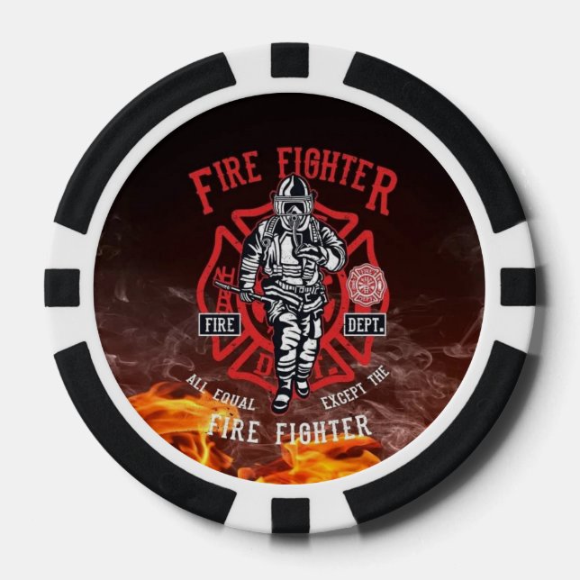 Lot De Jeton De Poker Pompier Tribute Poker Chips - Ensemble de pompiers (Recto)