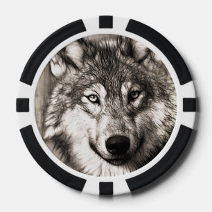 Lot De Jeton De Poker Portrait de loup