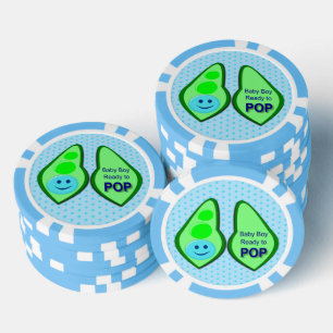 Lot De Jeton De Poker Prêt pour la pop Baby Boy Pea Blue