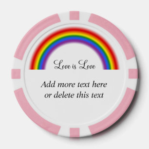Lot De Jeton De Poker Pride LGBT Rainbow avec texte personnalisé L'amou