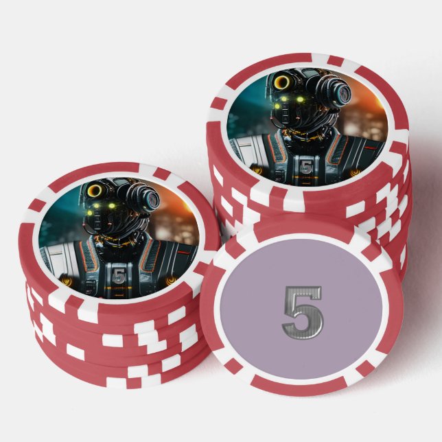 Lot De Jeton De Poker Puce de poker 3 rouge 5 rayé (Empiler)