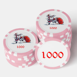 Lot De Jeton De Poker Puce de poker rose 1000 Angry Père Noël