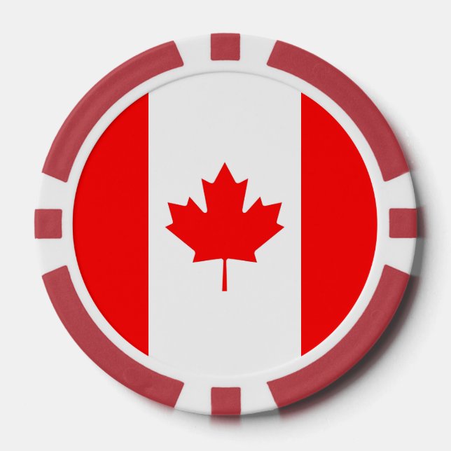 Lot De Jeton De Poker Puces de poker avec Drapeau du Canada (Recto)