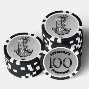 Lot De Jeton De Poker Quirky Jester et marionnette roi noir 100