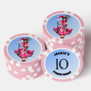 Lot De Jeton De Poker Quirky Jester et marionnette roi rose 10