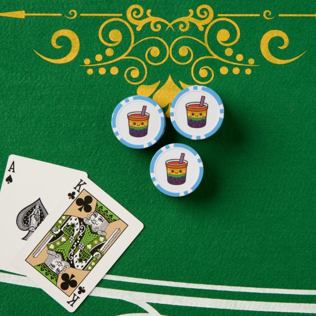 Lot De Jeton De Poker Rainbow Bubble Tea LGBTQ+ Pride (Table de poker (pile))