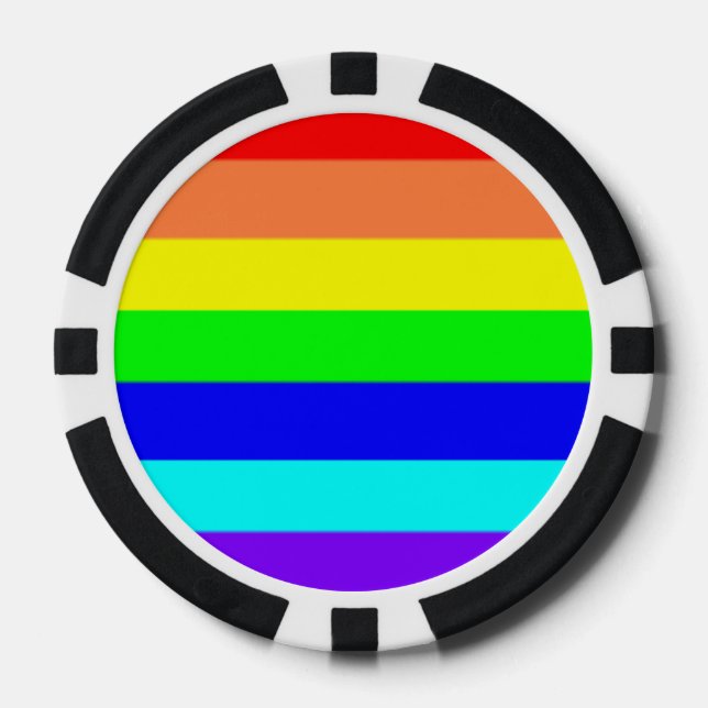 Lot De Jeton De Poker Rayures arc-en-ciel (Recto)