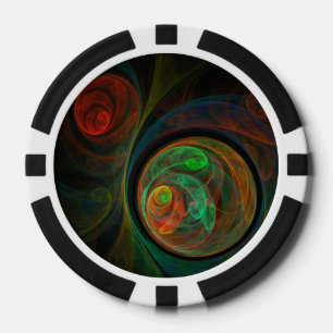 Lot De Jeton De Poker Reborn Green Art Abstrait