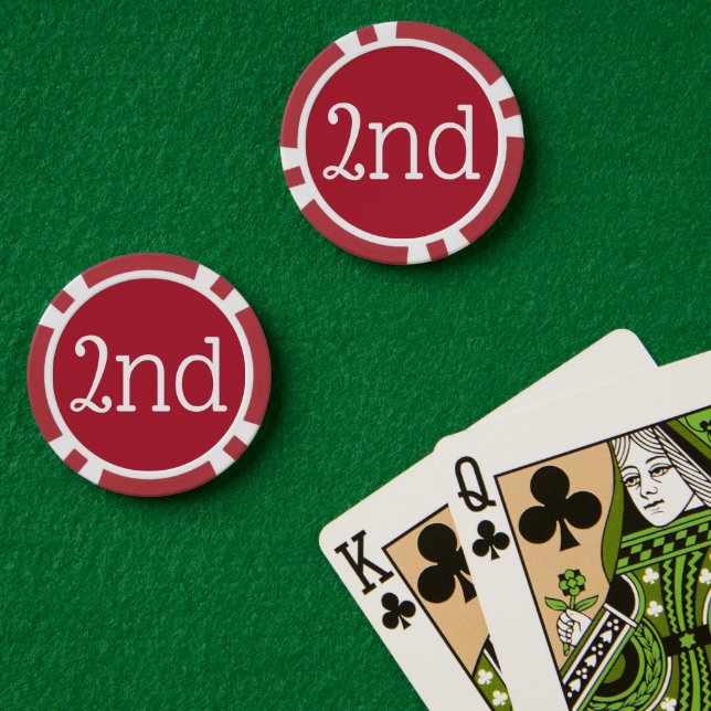 Lot De Jeton De Poker Red and White 2st First Place WinAward (Table de poker (double))