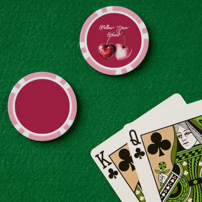 Lot De Jeton De Poker Red Cherry Hearts (Table de poker (double))