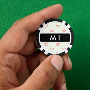 Lot De Jeton De Poker Red Hearts Motif, Amour, Votre Nom, Personnaliser