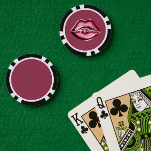 Lot De Jeton De Poker Red Lips Kiss Hearts