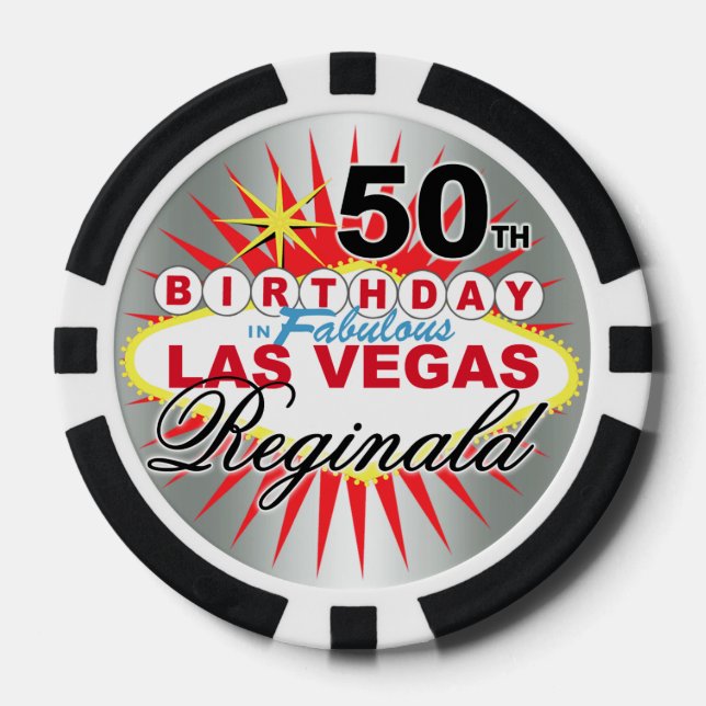 Lot De Jeton De Poker Reginald argent 50e anniversaire Vegas poker puce (Recto)