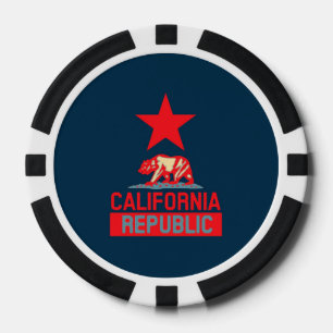 Lot De Jeton De Poker République de Californie en style pop