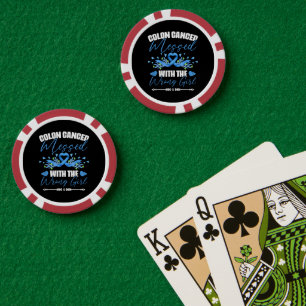 Lot De Jeton De Poker Rescapée du cancer du côlon Ruban Bleu Fille 