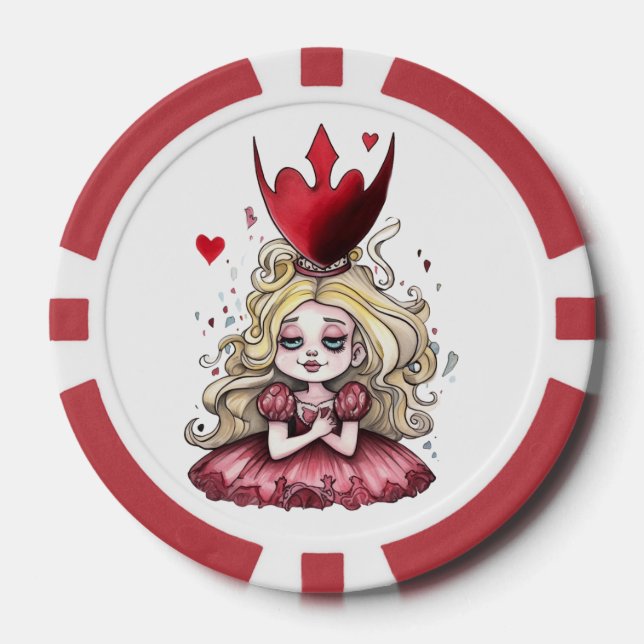 Lot De Jeton De Poker Robe rouge Alice (Recto)