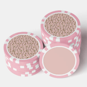 Lot De Jeton De Poker Roses Florales Rose Pâle