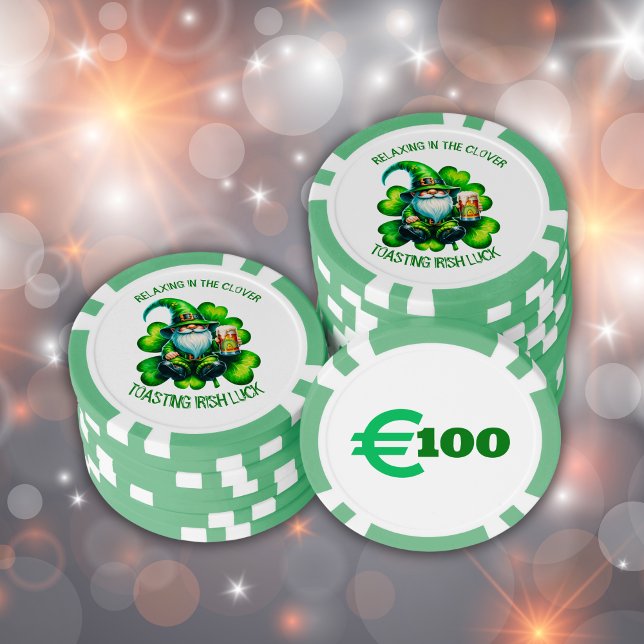 Lot De Jeton De Poker Saint Patrick Gnome mignonne avec bière | (Créateur téléchargé)