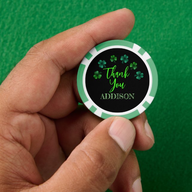 Lot De Jeton De Poker Saint Patrick Jour Anniversaire shamrock Merci (main)