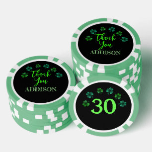 Lot De Jeton De Poker Saint Patrick Jour Anniversaire shamrock Merci