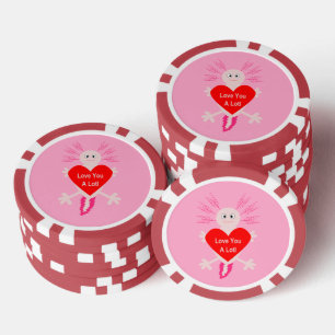Lot De Jeton De Poker Saint-Valentin Amour Coeur Axolotl
