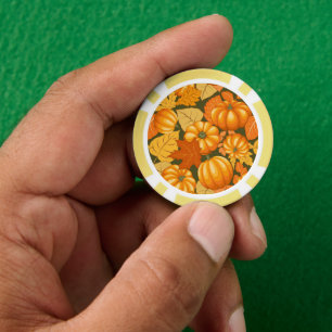 Lot De Jeton De Poker Saison d'automne Halloween Citrouille Motif