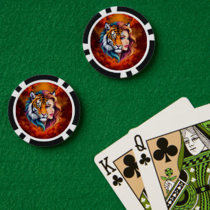 Lot De Jeton De Poker Sauvage en soi – Déesse de l'esprit du tigre. 