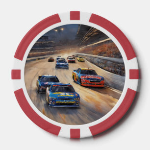 Lot De Jeton De Poker Scène de course haute vitesse colorée au crépuscul