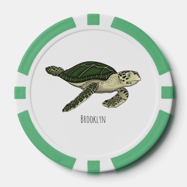 Lot De Jeton De Poker Sea turtle cartoon (Recto)