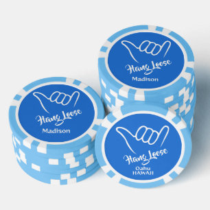 Lot De Jeton De Poker Shaka de nom, emplacement et couleur personnalisés