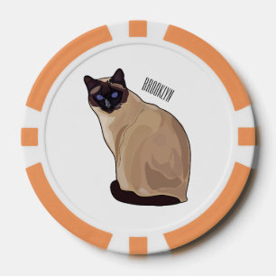 Lot De Jeton De Poker Siamese cat cartoon