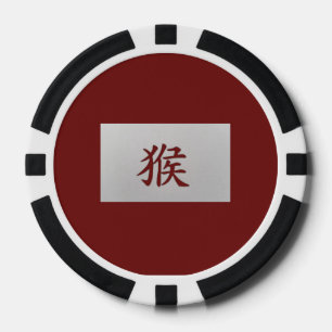 Lot De Jeton De Poker Signe chinois de zodiaque rouge singe