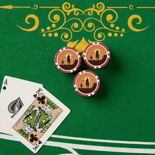 Lot De Jeton De Poker silhouettes occidentales (Table de poker (pile))
