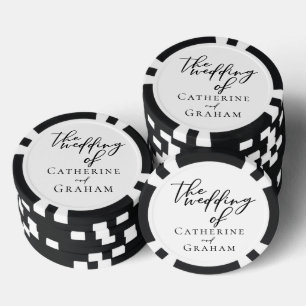 Lot De Jeton De Poker Simple Chic Écriture Mariage Personnalisé