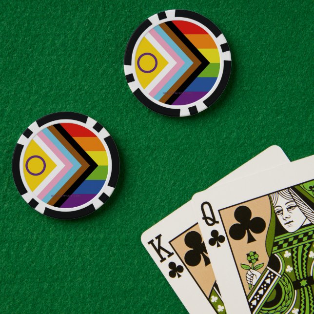 Lot De Jeton De Poker SlipperyJoe Intersex Progrès Fierté Drapeau arc-en (Table de poker (double))