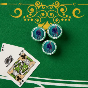 Lot De Jeton De Poker SlipperyJoe terrifiante figure de zombie isolée om